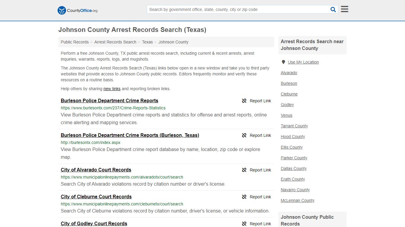 Arrest Records Search - Johnson County, TX (Arrests ...